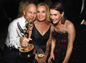 LOS ANGELES, CA - AUGUST 25: (L-R) Producer Ryan Murphy, and actresses Jessica Lange, and Sarah Paulson attend the FOX, 20th Century FOX Television, FX Networks and National Geographic Channel's 2014 Emmy Award Nominee Celebration at Vibiana on August 25, 2014 in Los Angeles, California. (Photo by /Getty Images for FOX)