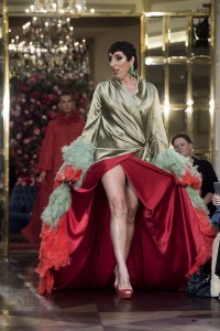 Actress Rossy de Palma wears at collection runway a creation from “ Palomo Spain" during Pasarela Cibeles Mercedes Benz Fashion Week Madrid 2017, in Madrid, on Thursday 14th September, 2017.