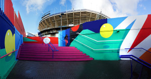 Foto 2. Iker Muro, obra mural localizada entre la calle Góngora y el estadio Heliodoro Rodríguez López, 2018. Santa Cruz de Tenerife. Fuente: Instagram @mur0ne