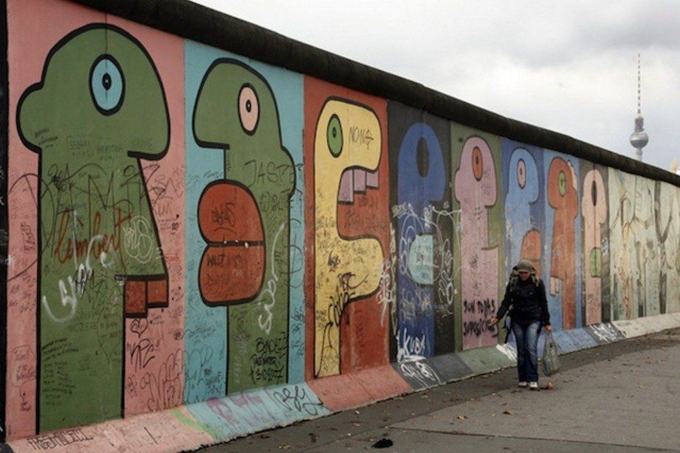 Graffiti de Thierre Noir, East Side Gallery 1984.